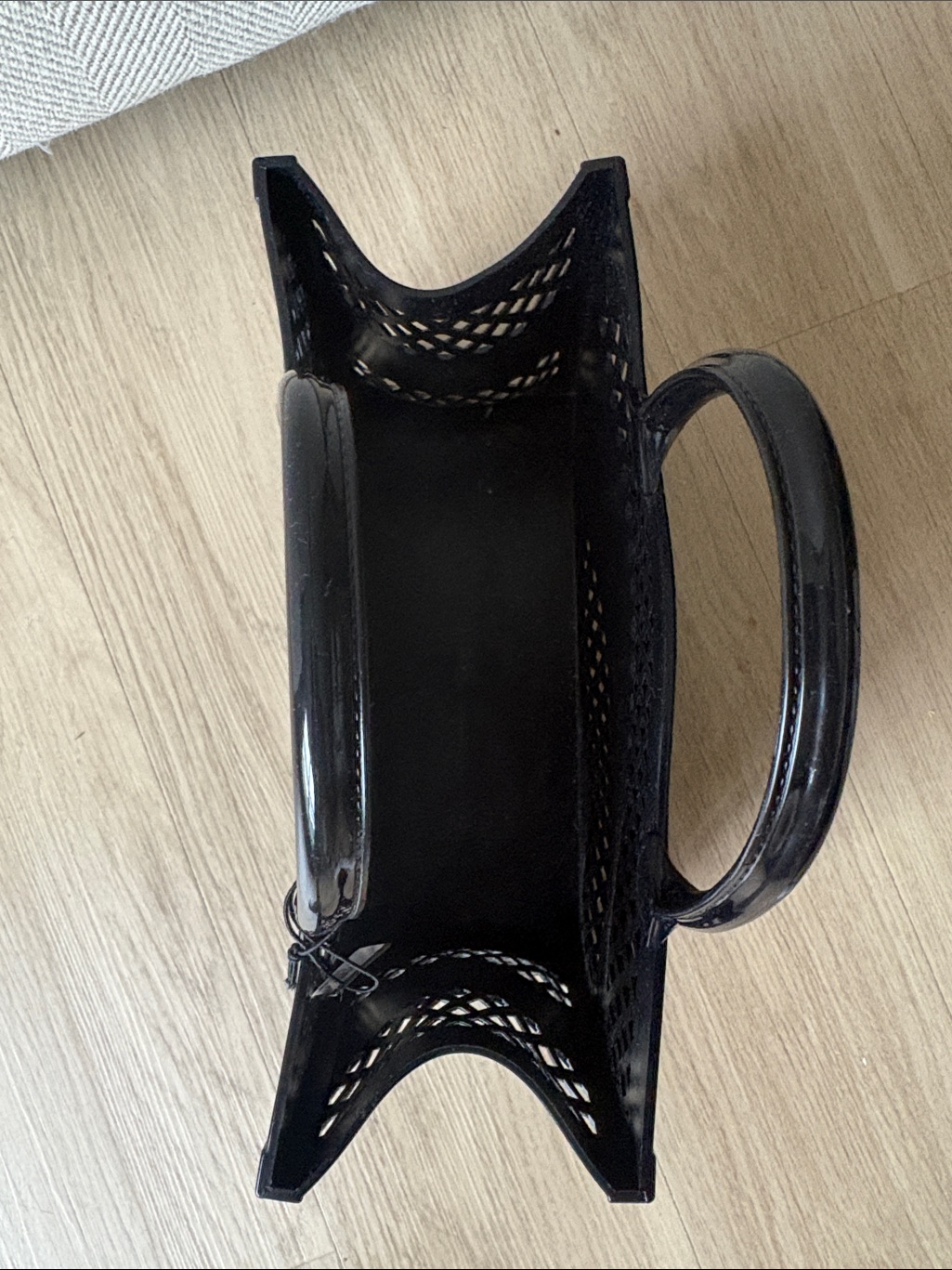 Jennifer Fisher Black Lattice Jelly Handheld Tote — image 3 of 6